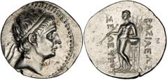 GREEK Seleukid Kingdom SYRIA. Seleukid Kingdom. Seleukos II (246-225 B.C). AR Tetradrachm (16.73 gms). cf.SNG Israel-448; SC-727.2. Diademed head of Seleukos right; Reverse: Nude Apollo standing left,