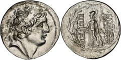 GREEK Seleukid Kingdom SYRIA. Seleukid Kingdom. Antiochus VII 138-129 B.C. AR Tetradrachm. SNG Israel-1872. Diademed head of Antiochus right, within fillet border; Reverse: Helmeted draped Athena stan