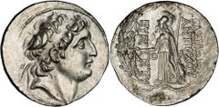 GREEK Seleukid Kingdom SYRIA. Seleukid Kingdom. Antiochus VII 138-129 B.C. AR Tetradrachm. SNG Israel-1873. Diademed head of Antiochus right, within fillet border; Reverse: Helmeted draped Athena stan