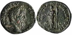 ROMAN EMPIRE PERTINAX, A.D. 193. As (11.89 gms), Rome Mint. RIC-33. Laureate head of Pertinax right; Reverse: Laetitia standing facing head left holding wreath and scepter. Good portraiture for type, 