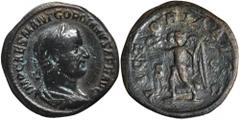 ROMAN EMPIRE GORDIAN I AFRICANUS, A.D. 238. AE Sestertius (25.50 gms), Rome Mint, A.D. 238. RIC-12. Laureate draped and cuirassed bust of Gordian I right; Reverse: Victory advancing left holding wreat