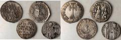MIXED LOTS. Byzantine. Lot of (4) AR Miliaresia, ca. A.D. 610-976. 4 pieces in lot. A grouping of Byzantine AR Miliaresia issued by Heraclius, Basil I and John I Tzimisces. Faint scratches or other su