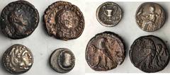 MIXED LOTS. Lot of (4) Mixed Ancients. 4 pieces in lot. Comprised of an AR Drachm of Alexander the Great, an AR Hemidrachm of Thebes and two Roman Egypt BI Tetradrachms one being of Gordian III. The H