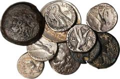 PTOLEMAIC EGYPT. Ptolemaic Silvers & Bronzes. 19 pieces in lot. A varied grouping of silver and bronze ancient coinage, the majority of which is Ptolemaic Egypt. Also includes Seleukid issues, Roman p