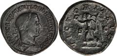Gordian I, A.D. 238 GORDIAN I, A.D. 238. AE Sestertius (19.74 gms), Rome Mint, A.D. 238. RIC-12. "IMP CAES M ANT GORDIANVS AFR AVG" Laureate, draped and cuirassed bust right; Reverse: "VICTORIA AVGG" 