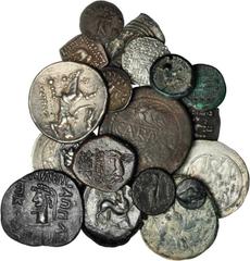 MIXED LOTS MIXED LOTS. Silver & Bronze Ancient Coinage. 66 pieces in lot. A varied and intriguing grouping of ancient coins, compiled with dedication to the craft. A majority of the pieces found withi