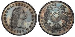 The Atwater Gem 1795 Two Leaves Dollar Tied for Finest at PCGS 1795 Flowing Hair Silver Dollar. Bowers Borckardt-24, Bolender-13. Rarity-5. Two Leaves. Mint State-65 (PCGS). "It is the most magnificen
