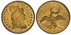 The King Farouk 1798 Small Eagle Half Eagle One of the Famed Rarities of the Series 1798 Capped Bust Right Half Eagle. Bass Dannreuther-1. Rarity-7. Small Eagle. AU-55 (PCGS). "Paul Wittlin got a real
