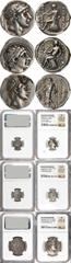 Seleukid Kingdom SYRIA. Seleukid Kingdom. Lot of (9) AR Tetradrachms, ca. 281-96 B.C. NGC VF to Ch EF. A grouping of NGC certified silver coins, including Tetradrachms (7) and Drachms (2). The seven r