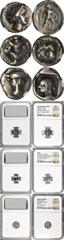 MIXED LOTS MIXED LOTS. Greek. Certified Silver Minors, ca. 5th-2nd Century B.C. NGC FINE to AU*. 14 pieces in lot. A grouping of NGC certified silver minors from various regions. Noted types include a