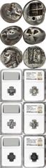 MIXED LOTS MIXED LOTS. Greek. Grouping of NGC Certified Ancient Coins, ca. 525 B.C-A.D. 39. NGC VG to EF. 11 pieces in lot. A grouping of NGC certified ancient coins, all but one of which are silver. 