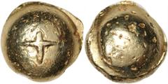 Celtic CELTIC. East Central Gaul. The Senones. AV Ball Stater (7.42 gms), ca. 100-80 B.C. EXTREMELY FINE. Castelin-704. Plain globular piece with protruding rim, cross in relief on one side. EXTREMELY