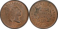 Liberty Cap Half Cent The Finest Certified 1797 Half Cent 1 Above 1 1797 Liberty Cap Half Cent. Cohen-1. Rarity-2. 1 Above 1. Plain Edge. Mint State-66 RB (PCGS). “The finest specimen of this coin tha