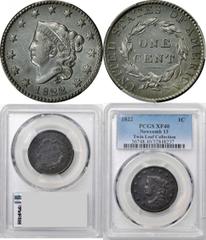 1822 N-13. Rarity-5. Noyes Die State-C/B. EF-40 (PCGS). Noyes' CC#3 1822 Matron Head Cent. N-13. Rarity-5. Noyes Die State-C/B. EF-40 (PCGS). Uniform deep olive brown with just a trace of deep mahogan