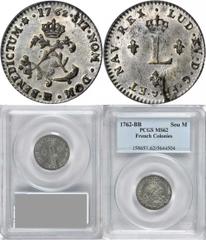 1762-BB Sou Marque. Strasbourg Mint. Vlack-276. Rarity-1. MS-62 (PCGS). A plentiful issue in an absolute sense, yet a superior quality example of both the type and date. Vibrant satin surfaces exhibit