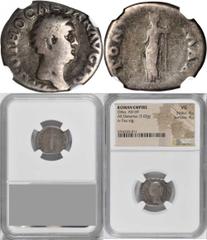 Otho, A.D. 69 OTHO, A.D. 69. AR Denarius (3.02 gms), Rome Mint. NGC VG, Strike: 4/5 Surface: 4/5. RIC-19. "IMP OTHO CAESAR AVG TR P" Bare head of Otho facing right; Reverse: "PONT MAX" Aequitas draped