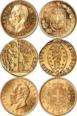 MIXED LOTS MIXED LOTS. European Gold Coinage. FINE to UNCIRCULATED. 4 pieces in lot. A grouping of minor gold issues, including a Venetian Zecchino of Alvise Mocenigo IV (1763-1778), two Italian 20 Li