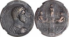 Marcus Aurelius, A.D. 161-180 MARCUS AURELIUS, A.D. 161-180. AE Medallion (22.41 gms), Pergamum Mint. NGC VF*, Strike: 4/5 Surface: 4/5. cf.SNG BN-2137f. Laureate, draped and cuirassed bust of Marcus 