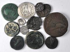 MIXED LOTS MIXED LOTS. Bronze & Silver Coinage, ca. 450 - 50 B.C. VERY FINE. 12 pieces in lot. A diverse and appealing group which features issues from Gaul, Thrace, the Vandals, Celtic Britain, Persi