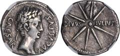 AUGUSTUS, 27 B.C.-A.D. 14. AR Denarius (3.74 gms), Uncertain Spanish Mint (Colonia Caesaraugusta?), ca. 19-18 B.C. NGC VF, Strike: 5/5 Surface: 2/5. Smoothing. RIC-37a. "CAESAR AVGVSTVS" Head of Augus