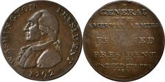 Washingtoniana Jacob Perkins’ 1792 Washington President Pattern, Baker-59 GENERAL OF THE AMERICAN ARMIES Reverse 1792 Washington President pattern. General Reverse. Baker-59, Breen-1234, Musante GW-35