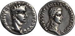 CALIGULA, A.D. 37-41. AR Denarius (3.69 gms), Rome Mint, ca. A.D. 37-38. BOLD VERY FINE. RIC-14. "C CAESAR AVG GERM P M TR POT", Laureate head of Caligula right; Reverse: "AGRIPPINA MAT C CAES AVG GER