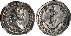 TITUS, A.D. 79-81. AR Denarius (3.52 gms), Rome Mint, ca. A.D. 80. NGC AU, Strike: 5/5 Surface: 4/5. RIC-112. "IMP TITVS CAES VESPASIAN AVG P M" Laureate head of Titus facing right; Reverse: "TR P IX 
