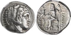 MACEDON. Kingdom of Macedon. Philip III, 323-317 B.C. AR Tetradrachm (17.16 gms), Amphipolis Mint, ca. 322-320 B.C. NGC EF, Strike: 5/5 Surface: 5/5. Pr-111. In the name and types of Alexander III (th