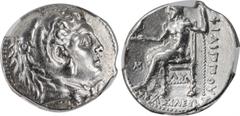 MACEDON. Kingdom of Macedon. Philip III, 323-317 B.C. AR Tetradrachm (17.10 gms), Babylon Mint, ca. 323-318/7 B.C. NGC EF, Strike: 4/5 Surface: 3/5. Fine Style. Pr-P181. Obverse: Head of Herakles righ