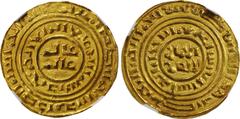 CRUSADER STATES CRUSADER STATES. Kingdom of Jerusalem. Bezant, ND (ca. 1150-1260). Acre Mint. NGC MS-61. cf. Fr-1a (under Jerusalem). Weight: 3.78 gms. Imitation of a dinar of the Fatimid caliph Al-Am