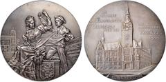 AUSTRIA. Anton Scharff. Silver Medal. Inauguration of the New Town Hall in Elberfeld, 1900. CHOICE UNCIRCULATED. 59mm; 83.01 gms. Schulten-37b. Obverse: Mother and child holding banner between them; c