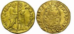 WORLD GOLD COINS-CRUSADER STATES CRUSADER STATES. Levant. Uncertain Issuer. Gold Ducat. No Date. Crusader imitation of a Venetian Ducat of Francesco Dona. Small test mark in obverse field, VERY FINE. 