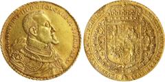 World Coins: Italy to USA POLAND. 80 Ducats, 1621-SA//II-VE. Bromberg Mint. Sigismund III. PCGS AU-50. Friedberg-Unlisted; KM-F43; Hutton-Czapski-Unlisted; Kopicki-1443; Kaminski-1768; Dutkowski-95; K