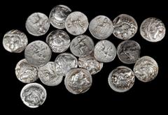 Ancient Coins MACEDON. Kingdom of Macedon. Group of Alexander lll-style Silver Tetradrachms (20 Pieces). Average Grade: VERY FINE. A wholesome collection of Tetradrachms, this group offers variance in