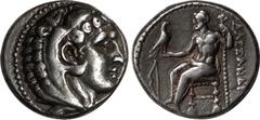 Ancient Coins CYPRUS. Salamis. Nikokreon, ca. 331-310 B.C. AR Tetradrachm (17.04 gms), ca. 332/1-323 B.C. NEARLY EXTREMELY FINE Details. Graffito. Pr-3139. In the name and types of Alexander III 'the 