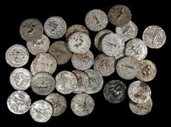 Ancient Coins INDO-SKYTHIANS. Azes II, ca. 35-12 B.C. Group of Silver Tetradrachms (33 Pieces). Grade Range: FINE to ALMOST UNCIRCULATED. A neat little group of Tetradrachms, this collection contains 