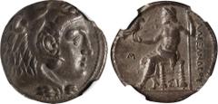 PTOLEMAIC EGYPT. Ptolemy I Soter, 323-283 B.C. AR Tetradrachm (16.87), Sidon Mint, dated RY 12 of Abdalonymos (322/1 B.C.). NGC EF, Strike: 5/5 Surface: 3/5. Pr-3498. Struck in the name of Alexander I