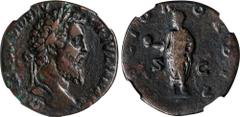 Ancient Coins DIDIUS JULIANUS, A.D. 193. AE Sestertius (16.62 gms), Rome Mint. NGC Ch F, Strike: 4/5 Surface: 2/5. Smoothing. RIC-16. Obverse: Laureate head of Didius Julianus right; Reverse: Didius J