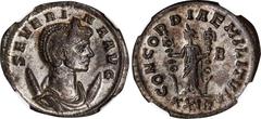 Ancient Coins SEVERINA (WIFE OF AURELIAN). BI Double-Denarius (Antoninianus), Rome Mint, A.D. 275. NGC AU. Silvering. RIC-4. Obverse: Diademed and draped bust of Severina right, on crescent; Reverse: 