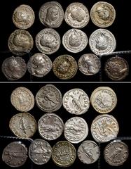 Ancient Coins MIXED LOTS. Group of Silver Denarii (13 Pieces), ca. 2nd-3rd Centuries A.D. Grade Range: FINE to VERY FINE. A handsome group of Roman Imperial Denarii spanning the Antonine, Severan, and