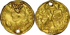 Ancient Coins Solid, Mediolan, Valens 364-378. Av.: Popiersie cesarza w ozdobnych szatach oraz diademie, Rv.: Obaj współwładcy, Valens i Valentynian I, siedzący na tronach, napis: VOTA PV BLICA / MED.