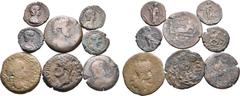 Roman Provincial Lot of 8 Roman Provincial Æ Coins of Alexandria. Including a coin of Antinous (favourite of Hadrian). 1. Vespasian Æ Drachm of Alexandria, Egypt. Uncertain date, AD 69-71. [ΑΥΤΟΚ ΚΑΙΣ