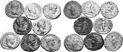 Roman Imperial Lot of 8 Roman Imperial AR Denarii. Including: 1. Septimius Severus AR Denarius. Laodicea ad Mare, AD 196-197. L SEPT SEV PERT AVG IMP VIII, laureate head to right / P M TR P V COS II P