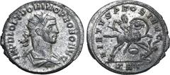 Probus Probus BI Antoninianus. Serdica, AD 280-281. IMP DEO ET DOMINO PROBO AVG, radiate, draped and cuirassed bust to right / VIRTVS PROBI AVG, emperor on horse galloping to right, spearing enemy; sh