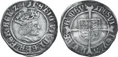 Medieval and World Great Britain, Tudor. Henry VII AR Half Groat. Profile Issue. Canterbury mint, 1504-1509. (martlet) HЄ'RIC'× VII'× DI'× GRA'× RЄX'× AGL'× Z ×, crowned bust to right / (martlet) POSV