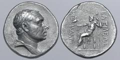 Greek Kings of Pontos, Mithradates III AR Tetradrachm. Circa 200-185 BC. Diademed and draped bust to right / Zeus Aëtophoros seated to left, holding sceptre; ΒΑΣΙΛΕΩΣ to right, MIΘPAΔATOY to left, eig