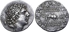 Greek Kingdom of Cappadocia, Ariarathes IX Eusebes Philopator AR Tetradrachm. Eusebeia Tyana (or Amphipolis?), circa 101-86 BC. Diademed head to right / Pegasos grazing to left on ground line; star-in