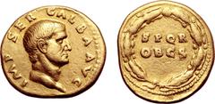 Roman Imperial Galba AV Aureus. Rome, July AD 68 - January AD 69. IMP SER GALBA AVG, bare head to right / S P Q R OB C S in two lines, all within oak wreath. RIC I 164; C. 286; BMCRE 29 corr. (bust ty