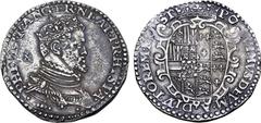 Medieval & World Italian States, Napoli (Naples, Kingdom). Filippo II di Spagna AR Mezzo Ducato. 1st phase, as King of England, France and Naples, and Prince of Spain. Giovanni Battista Ravaschiero, m
