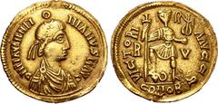 A Collection of Migratory Period Coins Visigoths, Pseudo-Imperial AV Solidus. In the name of Valentinian III. Uncertain Gallic mint imitating Ravenna, circa AD 414-415. D N PLA VALENTINIANVS P F AVG, 